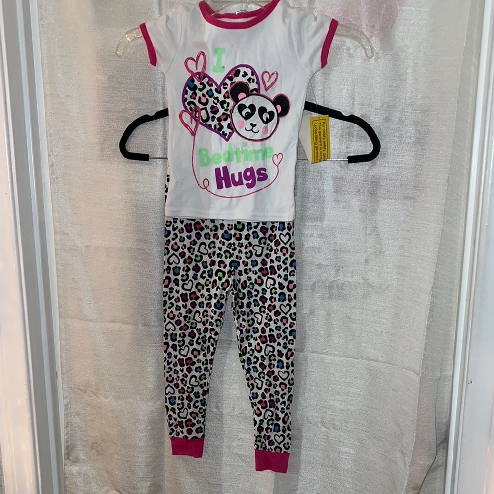 Cute Panda Pajama Set - White and Pink